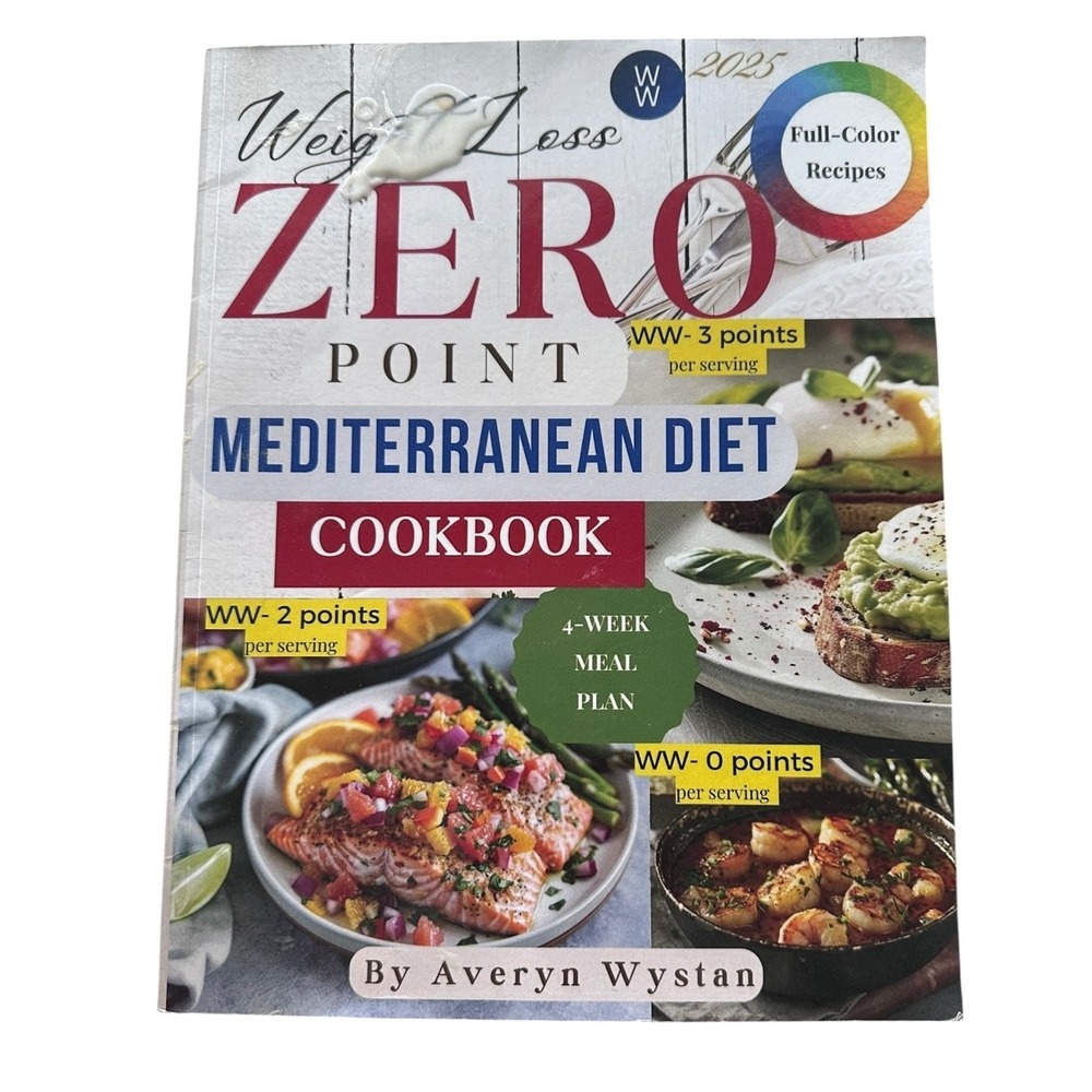 Averyn Wystan Zero Point Mediterranean Diet Cookbook 2025 WW Points Paperback